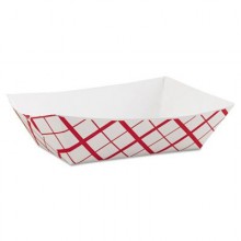 SCH 0425 3LB Red Plaid Food Dish 500 Per Case SCH 0425 3LB Red Plaid Food Dish 500 Per Case