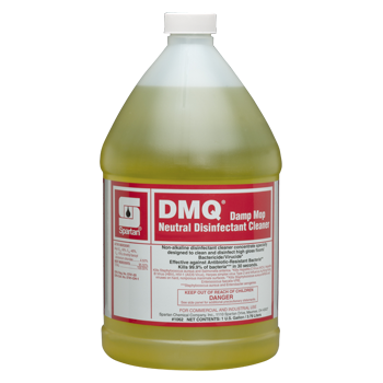 Spartan 106204 DMQ Lemon Scent Quat Neutral Disinfectant Cleaner HIV 1:64 4-1 Gallons Per Case