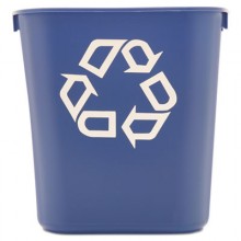 RCP 295573BE Small Wastebasket 13 5/8 Quart Blue Printed We Recycle Per Each