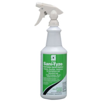 Spartan 319503 Sani-Tyze Contact Surface Sanitizer RTU 12/32oz w/3 Trigger Sprayers Per Case