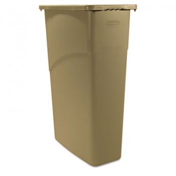 RCP 354060BG Beige Slim Jim Waste Container  23 Gallon Per Each