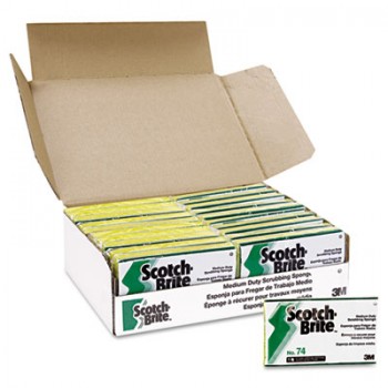 MMM 74 Medium Duty Scrub Sponge 3.5IN x 6.25IN 20 Sponges Per Case