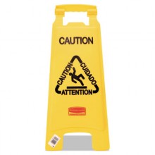 RCP 611200YW  Multilingual Floor Sign Caution Yellow