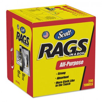 KCC 75260CT Rags in a Box POP-UP Box 10 x 12 White 200/Box 8 Boxes Per Case