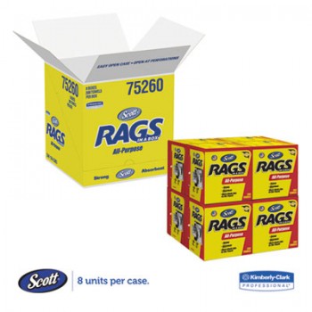 KCC 75260CT Rags in a Box POP-UP Box 10 x 12 White 200/Box 8 Boxes Per Case