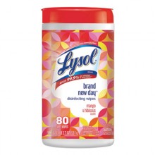 RAC 97181 Lysol Disinfecting Wipes Mango / Hibiscus Scent 7 Inch  x 7.25 Inch 80 Sheets Per Canister 6 Canisters Per Case RAC 97181 Lysol Disinfecting Wipes Mango / Hibiscus Scent 7 Inch  x 7.25 Inch 80 Sheets Per Canister 6 Canisters Per Case