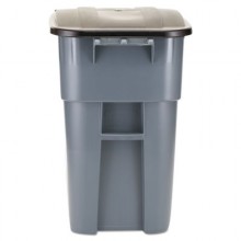 RCP 9W27GY 50 Gallon Brute Rollout Container With Lid Gray