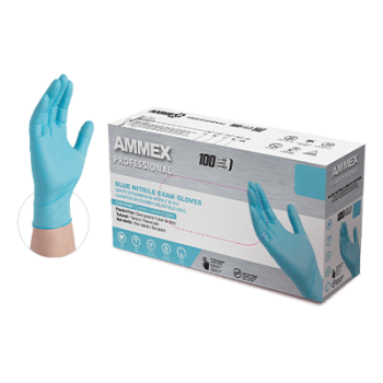 Ammex Corp AXCAPFN46100/GNPRLG1M Blue Large Powder Free 3 MIL Nitrile Glove 100 Per Box