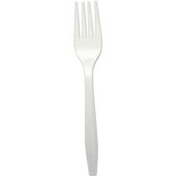 CLN PF054W Heavy Duty White Polypropylene Forks White 1000 Per Case