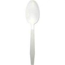 CLN PT050W Heavy Duty White Polypropylene Teaspoon White 1000 Per Case