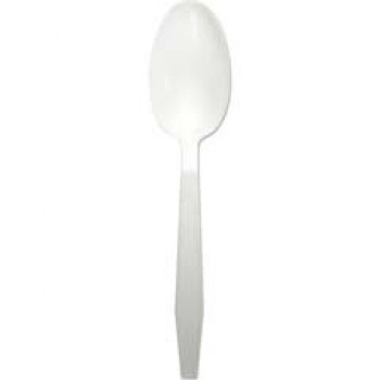 CLN PT050W Heavy Duty White Polypropylene Teaspoon White 1000 Per Case