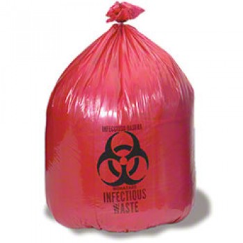 WHD HXR33 Red Infectious Waste Bags 24X33 1.2 Mil 250/case