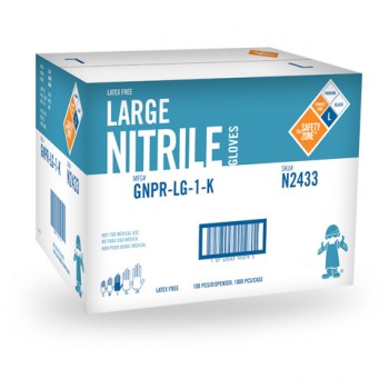Safety Zone GNPRXLBK Black Extra-Large Powder Free 4 MIL Nitrile Gloves 100 Per Box