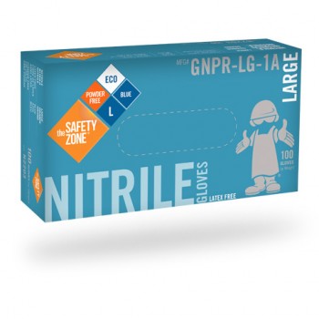 Safety Zone GNPRMD1M Blue Medium Powder Free 4 MIL Nitrile Glove 100 Per Box