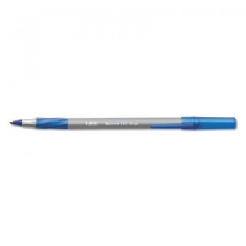 BIC GSMG11BE Round Stic Grip Xtra Comfort Ballpoint Pen Blue Ink 1.2mm Medium Per Dozen