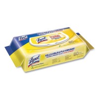 NSN 7010407 Lysol Disinfecting Wipes 8.15 Inch X 9.25 Inch Lemon-Lime Scent 80 Per Flat Pack 6 Flat Packs Per Case