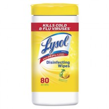 RAC 77182CT Lysol Disinfecting Wipes Lemon and Lime Blossom Scent 7 Inch  x 7.25 Inch 80 Sheets Per Canister 6 Canisters Per Case