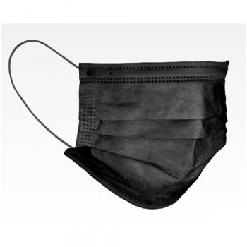 AVT 39149BLK Black Non-Medical Disposable 3-Ply Pleated Face Mask 50 Per Box AVT 39149BLK Black Non-Medical Disposable 3-Ply Pleated Face Mask 50 Per Box