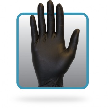 Safety Zone GNPRLGBK Black Large Powder-Free 4 MIL Nitrile Glove 100 Per Box