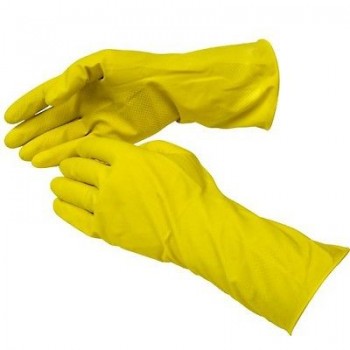 Safety Zone GRFYLG1C Large Yellow Rubber Gloves Per Dozen