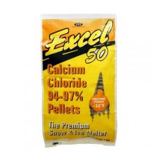 SCW BCCP50 Excel Calcium Chloride Ice Melting Compound Pellets 50LB Bag Melting Point -25 Below Per Bag