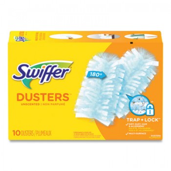 PGC 21459CT Swiffer Refill Dusters Dust Lock Fiber Light Blue Unscented 4 Boxes Of 10 Per Case