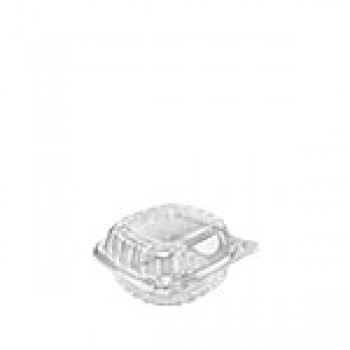 Dart DCC C53PST1 5.25x5.25x2.5 1-Compartment Clear Hinged Trays 500 Per Case